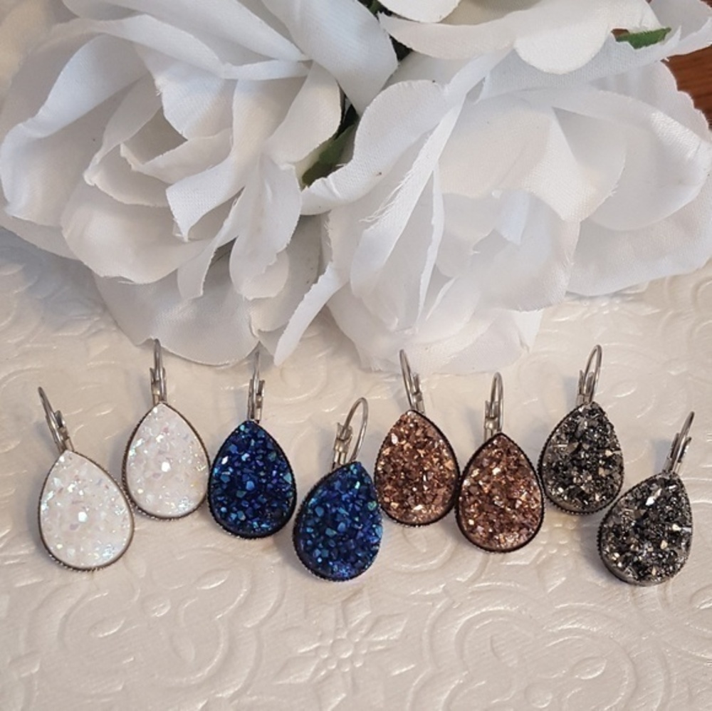💙Druzy Earrings for Pierced Ears - 4 Pair for $35💙 - Picture 1 of 3